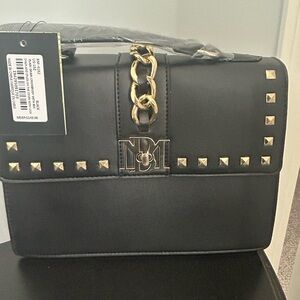 Badgley Mischka Studded Crossbody Bag | Black w/ Gold Hardware | NWT | MSRP $149